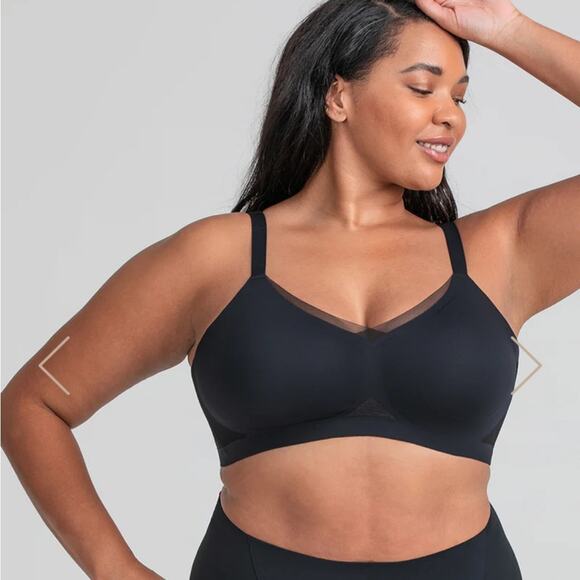 Honeylove Crossover Bra Women's XL 38 D/DD | Black/Black | Wireless | NWOT - Picture 1 of 4